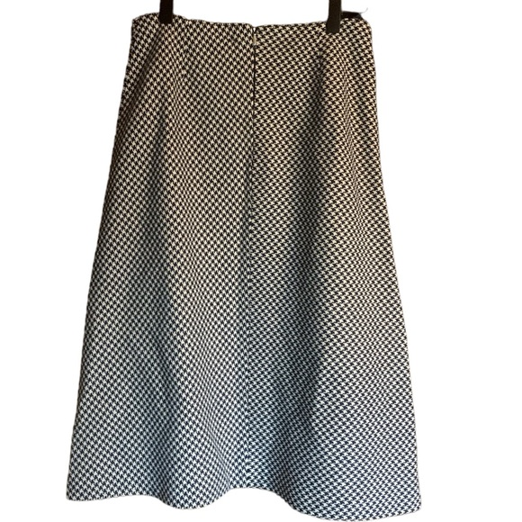 Made in Belgium women’s skirt houndstooth A-line navy white size XS academia - Picture 3 of 15